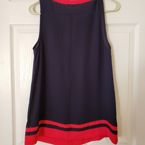 41 Hawthorn Red And Blue Color Block Sleeveless Blouse Size S - Picture 4 of 7